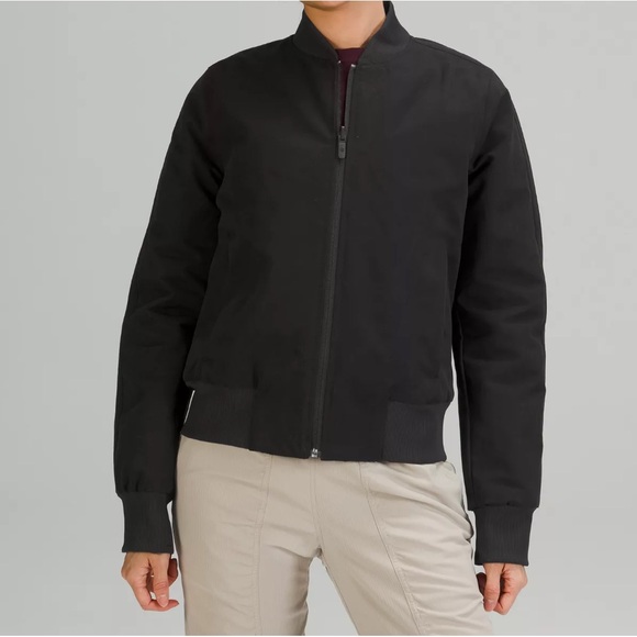 NWOT Lululemon Non-Stop Cotton Bomber Jacket, Black - Picture 1 of 6